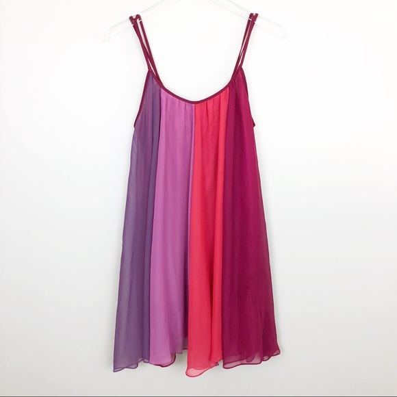 Free People Dresses & Skirts - Free People | Chiffon Striped Swing Dress Boho S